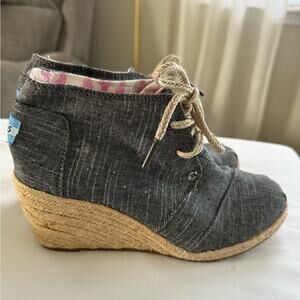 Toms denim Wedge Ankle Shoes